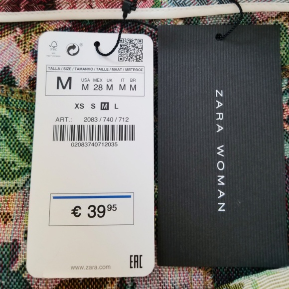 NWT Zara Floral Asymmetrical Ruffle Skirt - Picture 6 of 6